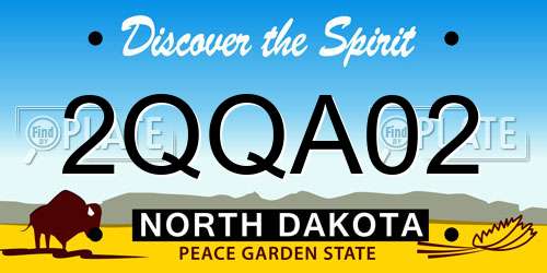 2QQA02 North Dakota License Plate