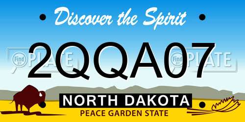 2QQA07 North Dakota License Plate