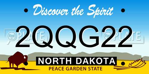 2QQG22 North Dakota License Plate