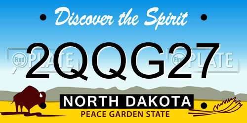 2QQG27 North Dakota License Plate