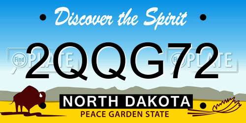 2QQG72 North Dakota License Plate