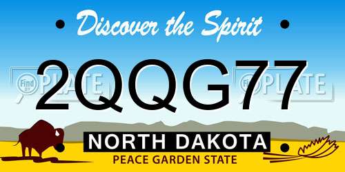 2QQG77 North Dakota License Plate