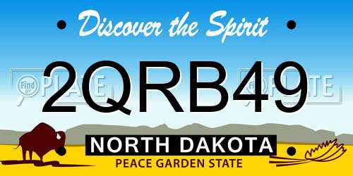 2QRB49 North Dakota License Plate