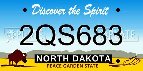 2QS683 North Dakota License Plate