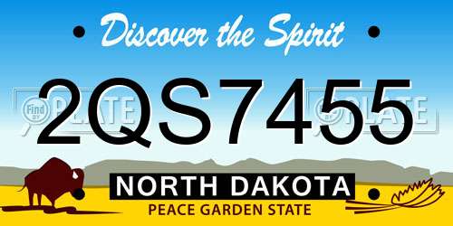 2QS7455 North Dakota License Plate