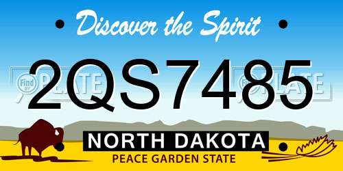 2QS7485 North Dakota License Plate