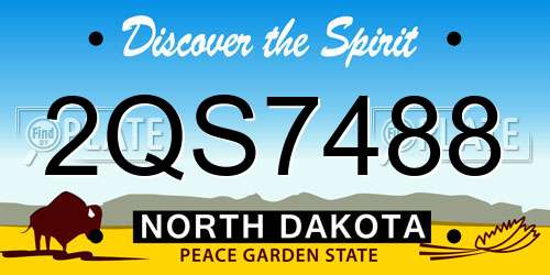 2QS7488 North Dakota License Plate