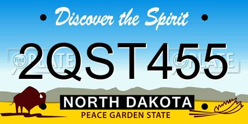 2QST455 North Dakota License Plate