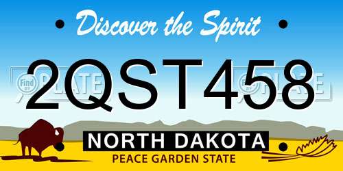 2QST458 North Dakota License Plate