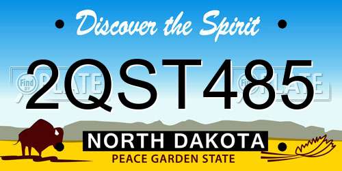 2QST485 North Dakota License Plate