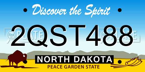 2QST488 North Dakota License Plate