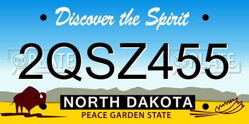 2QSZ455 North Dakota License Plate