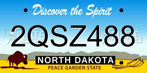 2QSZ488 North Dakota License Plate
