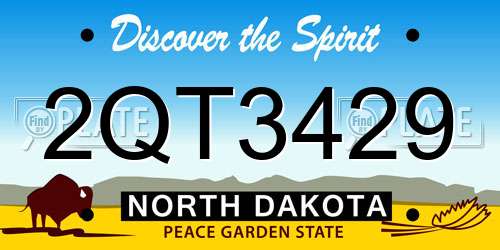 2QT3429 North Dakota License Plate
