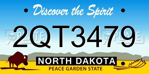 2QT3479 North Dakota License Plate