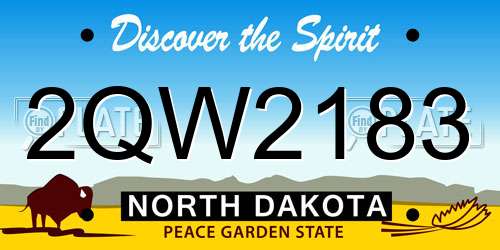2QW2183 North Dakota License Plate