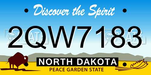2QW7183 North Dakota License Plate