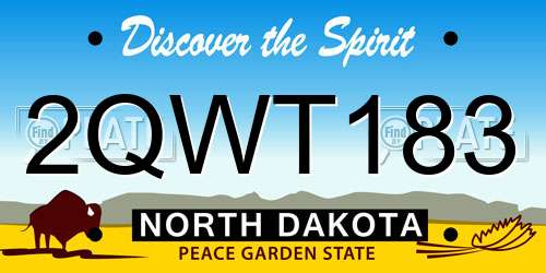 2QWT183 North Dakota License Plate