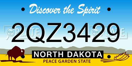 2QZ3429 North Dakota License Plate