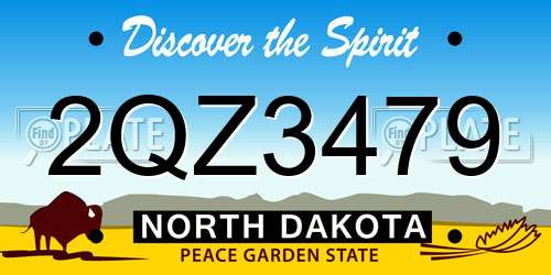 2QZ3479 North Dakota License Plate