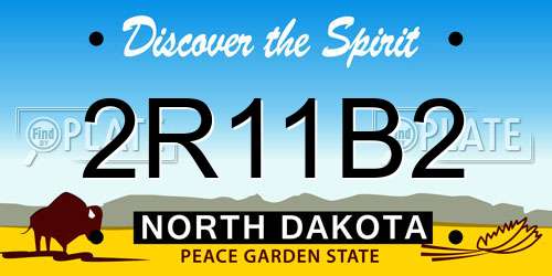 2R11B2 North Dakota License Plate