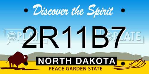 2R11B7 North Dakota License Plate