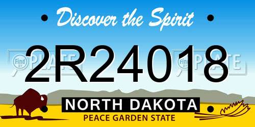 2R24018 North Dakota License Plate