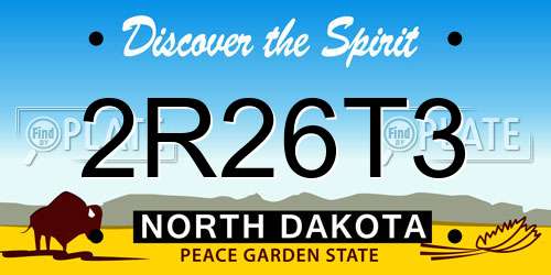 2R26T3 North Dakota License Plate