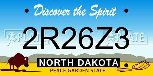 2R26Z3 North Dakota License Plate