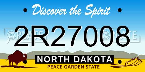 2R27008 North Dakota License Plate