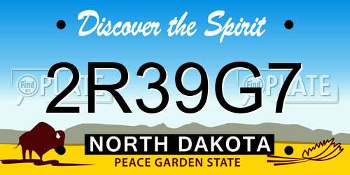 2R39G7 North Dakota License Plate