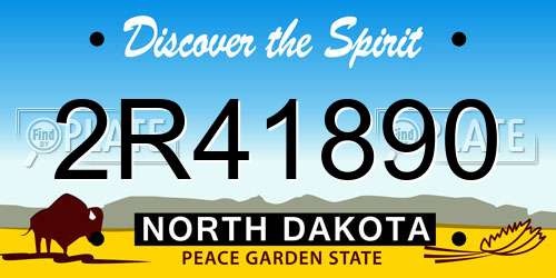 2R41890 North Dakota License Plate