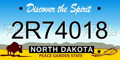 2R74018 North Dakota License Plate