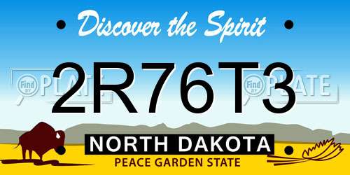 2R76T3 North Dakota License Plate