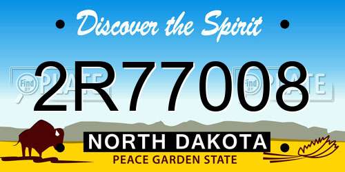 2R77008 North Dakota License Plate