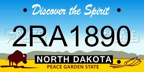 2RA1890 North Dakota License Plate