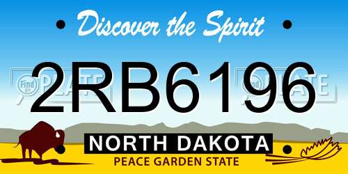 2RB6196 North Dakota License Plate