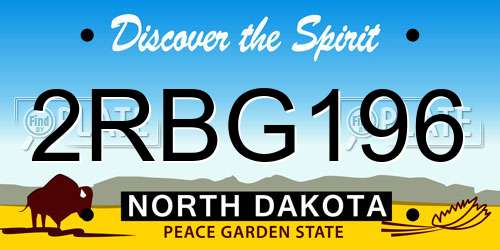 2RBG196 North Dakota License Plate