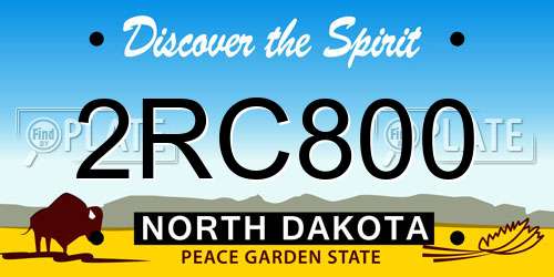 2RC800 North Dakota License Plate