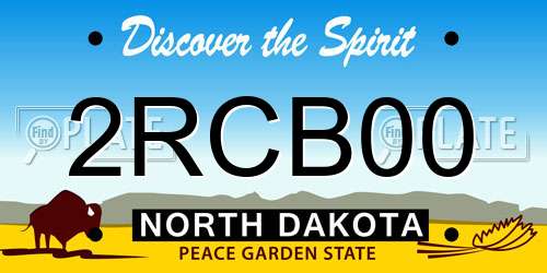 2RCB00 North Dakota License Plate
