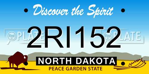 2RI152 North Dakota License Plate