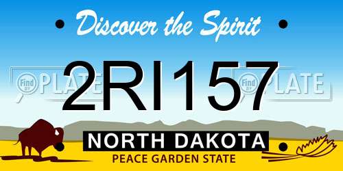 2RI157 North Dakota License Plate