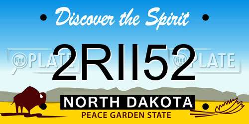 2RII52 North Dakota License Plate