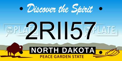 2RII57 North Dakota License Plate