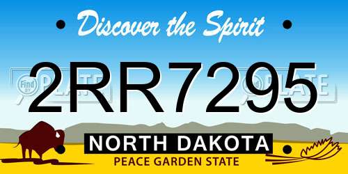 2RR7295 North Dakota License Plate