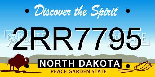 2RR7795 North Dakota License Plate