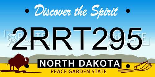 2RRT295 North Dakota License Plate