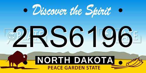 2RS6196 North Dakota License Plate