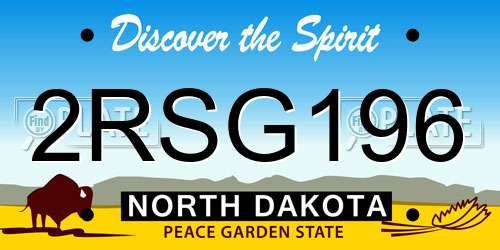 2RSG196 North Dakota License Plate