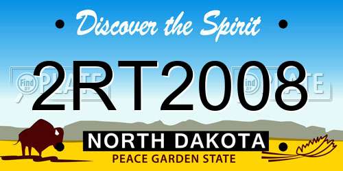 2RT2008 North Dakota License Plate